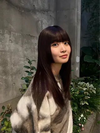 ロング カラー ヘアアレンジ レイヤーカット パーマ/髪質改善のヘアスタイル