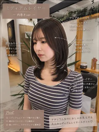 ミディアム ハッシュカット🏆/ レイヤー🏆/福本凌のヘアスタイル