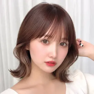 ミディアム yuna 💕ボブ ・透明感カラー💕のヘアスタイル