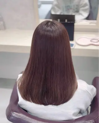 セミロング カラー suzuka/透明感 /顔周り/美髪矯正のヘアスタイル