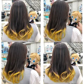 セミロング カラー 推しカラー✨ オタク美容師ユウカのヘアスタイル