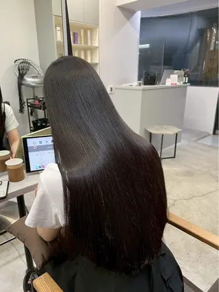 ロング パーマ 🍒モテ暖色カラー × うる艶✧ ゆなのヘアスタイル