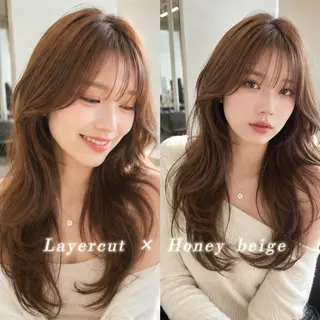 ロング カラー 透明感カラー×顔周り mizuki🫧のヘアスタイル
