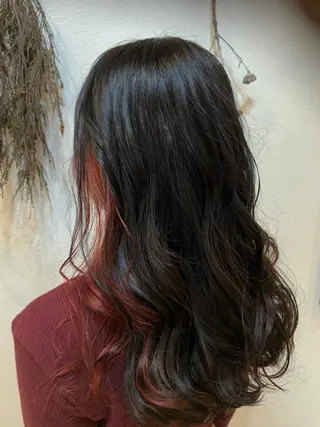 ロング カラー トレンドパーマ 加藤菜月のヘアスタイル