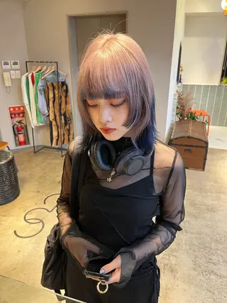 ミディアム カラー 🩷ハイトーン透明感 レイヤー🩷ユリカのヘアスタイル