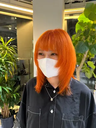ミディアム ブリーチ/パーマ nanoのヘアスタイル