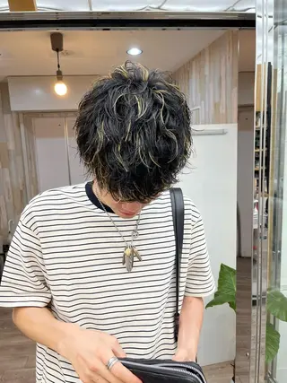 ショート カラー パーマ ヘアアレンジ メンズ 💎髪質改善特化💎 RUITOのヘアスタイル