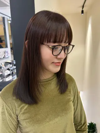 セミロング カラー hubhair レイヤー/透明感のヘアスタイル