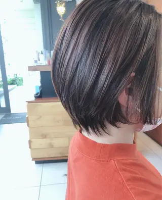 ショート ハイライトバレイヤー ジュ&縮毛矯正✨櫻野のヘアスタイル