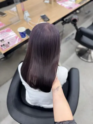 セミロング カラー ヘアアレンジ 🤍淡色ピンク&ラベ ンダーYUKI🤍のヘアスタイル