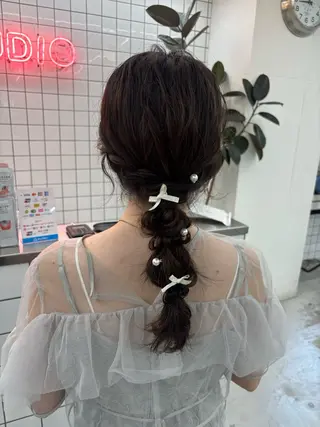 ミディアム カラー ヘアアレンジ 夕羽夢🍓矢場/ JILLSTUDIOのヘアスタイル