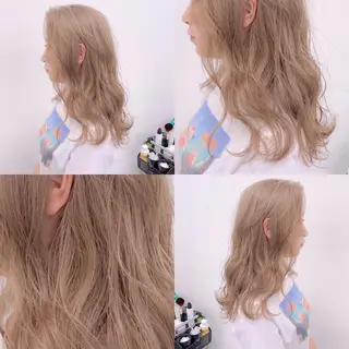 ロング カラー ハイトーン×レイヤー カットTAKUMIのヘアスタイル