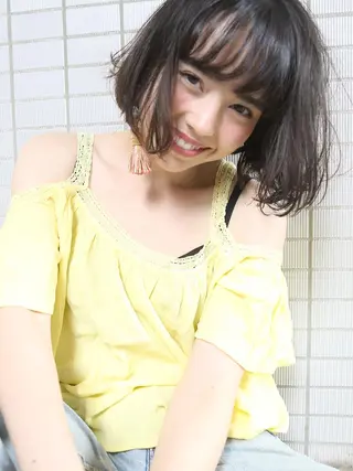 ショート ミディアム セミロング 嶋崎 留美のヘアスタイル