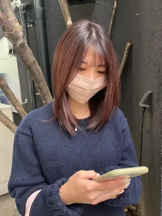 ミディアム カラー ヘアアレンジ HIROKO / 透明感暖色カラー🎀のヘアスタイル