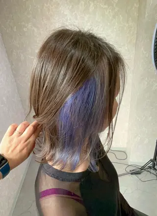 ミディアム カラー 池田 真衣のヘアスタイル