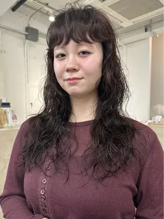 ロング パーマ 似合わせカット ケアパーマ喜来雅由のヘアスタイル