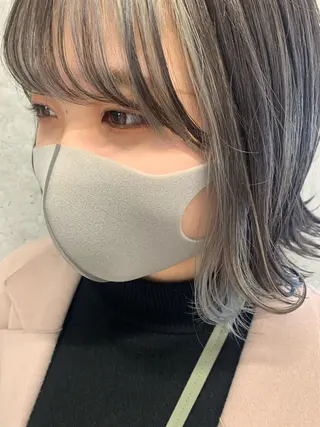 ショート カラー ヘアアレンジ サナ🌱 切りっぱなしボブのヘアスタイル