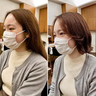 ショート カラー 似合わせレイヤー/ ケアパーマ/高倉のヘアスタイル