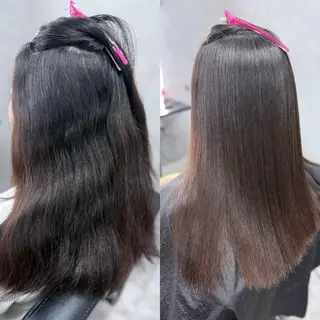 セミロング 酸性ストレート 髪質改善大槻勇樹のヘアスタイル