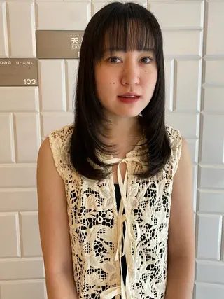 ミディアム みやけ ひなのヘアスタイル