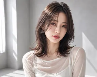 ミディアム 似合わせno.1💎 韓国ヘア特化まなかのヘアスタイル