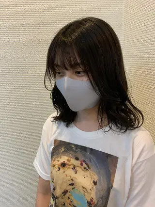 ミディアム 韓国✖️網紅🖤 パーマYURIYAのヘアスタイル