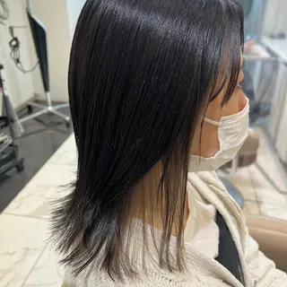 ミディアム 三箇島陽香/髪質改善 クロスパーマ縮毛矯正のヘアスタイル