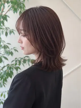 ミディアム カラー 角岡 真帆/ボブ/髪質改善のヘアスタイル