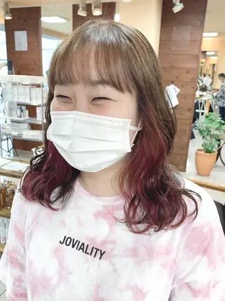 ミディアム レイヤー/艶髪カラー 森本くるみのヘアスタイル