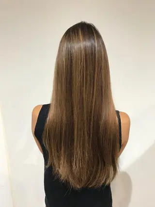 ロング カラー 髪質改善カラー韓国風 レイヤーtudaのヘアスタイル
