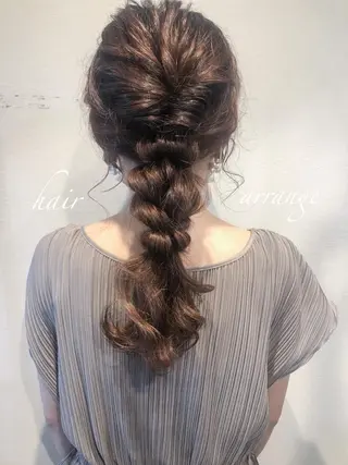 セミロング ヘアアレンジ カラーパティシエ facce🌼ikoのヘアスタイル