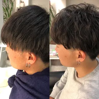 パーマ メンズ 山田 笑みのヘアスタイル