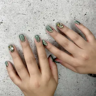 セミロング カラー パーマ ヘアアレンジ メンズ キッズ ネイル マツエク・マツパ Salon Ｋのネイルデザイン