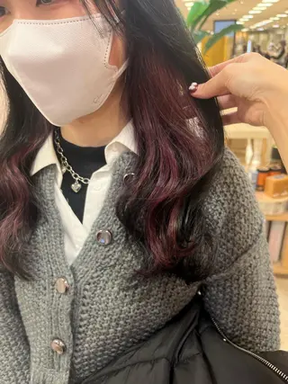 セミロング カラー 暖色/ブリーチカラー 🎀 M i k uのヘアスタイル