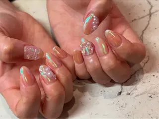 ネイル 韓国/ワンホン/長さ 出しつけ放題🎀のネイルデザイン
