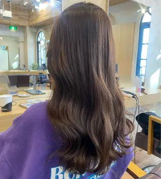 セミロング カラー マンツーマン 美容師💚コウブチのヘアスタイル