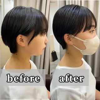 ショート カラー 白髪ぼかし/ショート /ミニボブだいじのヘアスタイル