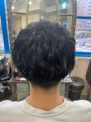 ショート パーマ メンズ カットパーマ✂️ 小坂田玲亜のヘアスタイル