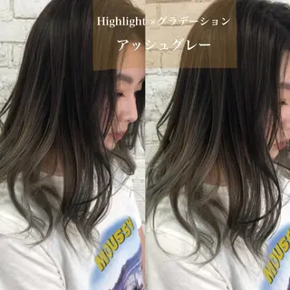 ミディアム カラー Acchon/心斎橋 💚ダブルカラーのヘアスタイル