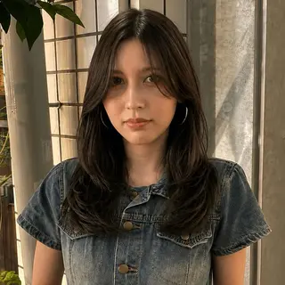 ロング ハイトーン/レイヤー カット/TAKEのヘアスタイル