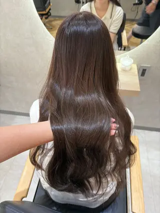 セミロング カラー ベージュ/ヘアセット 透明感/♡来村 瑚春のヘアスタイル