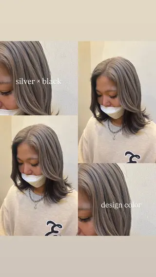 ミディアム カラー 似合わせレイヤー/ Wカラー🧸こころのヘアスタイル