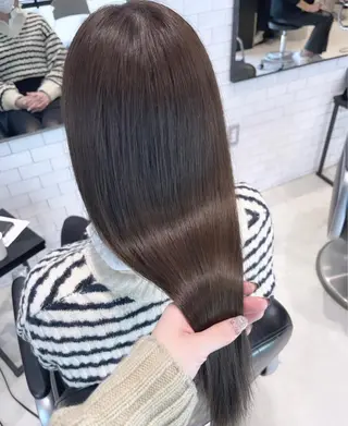 ミディアム カラー パーマ 透明感カラー✂︎ /縮毛矯正/YUKAのヘアスタイル