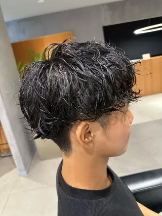 ショート パーマ メンズ メンズパーマ特化/ シャドウ/波巻/陸翔のヘアスタイル