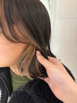 ショート カラー yui🥀/ボブ /ブリーチなしカラーのヘアスタイル