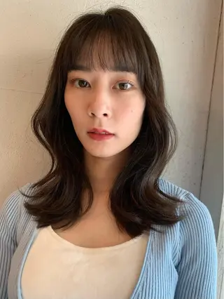 ミディアム カラー 透明感カラー✂︎ /縮毛矯正/YUKAのヘアスタイル