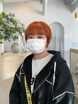 ショート カラー 似合わせカット ケアパーマ喜来雅由のヘアスタイル