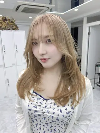 ロング 江坂最安値*ブリーチ 田中のヘアスタイル