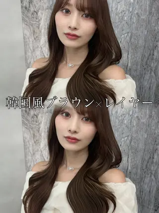 ロング カラー 🤍韓国風レイヤー/ 艶髪🤍鳥越美羽のヘアスタイル
