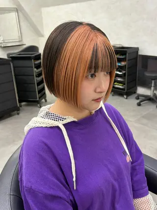 ロング カラー 天神最安値エクステ カラーレイヤーカットのヘアスタイル